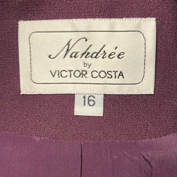 Vintage Plus Size Blazer and Dress Set with Beaded, Sequence Detailing - Picture 6 of 6